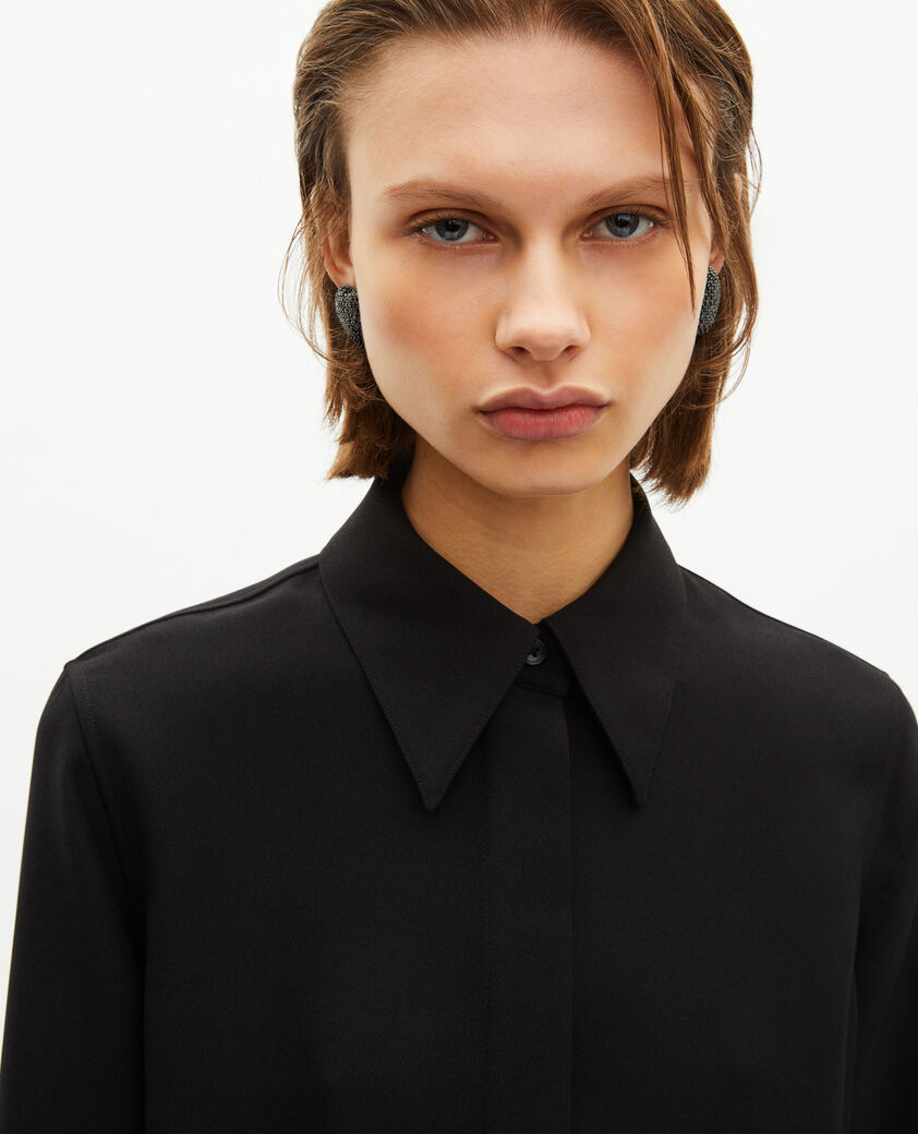 The Kooples FEMME BLACK chemise en satin noire