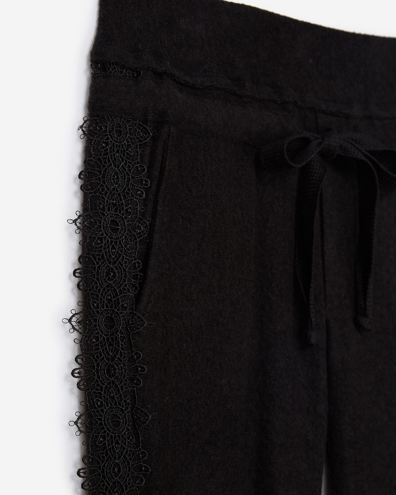 The Kooples FEMME BLACK jogging sweet fleece noir dentelle
