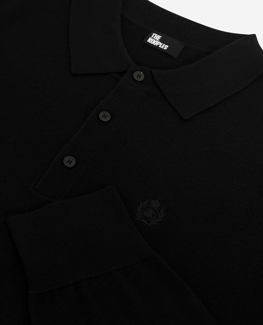 The Kooples H BLACK black merino wool polo-neck sweater