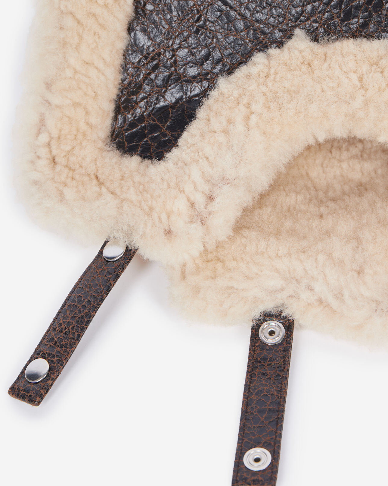 The Kooples M BROWN brown shearling  chapka