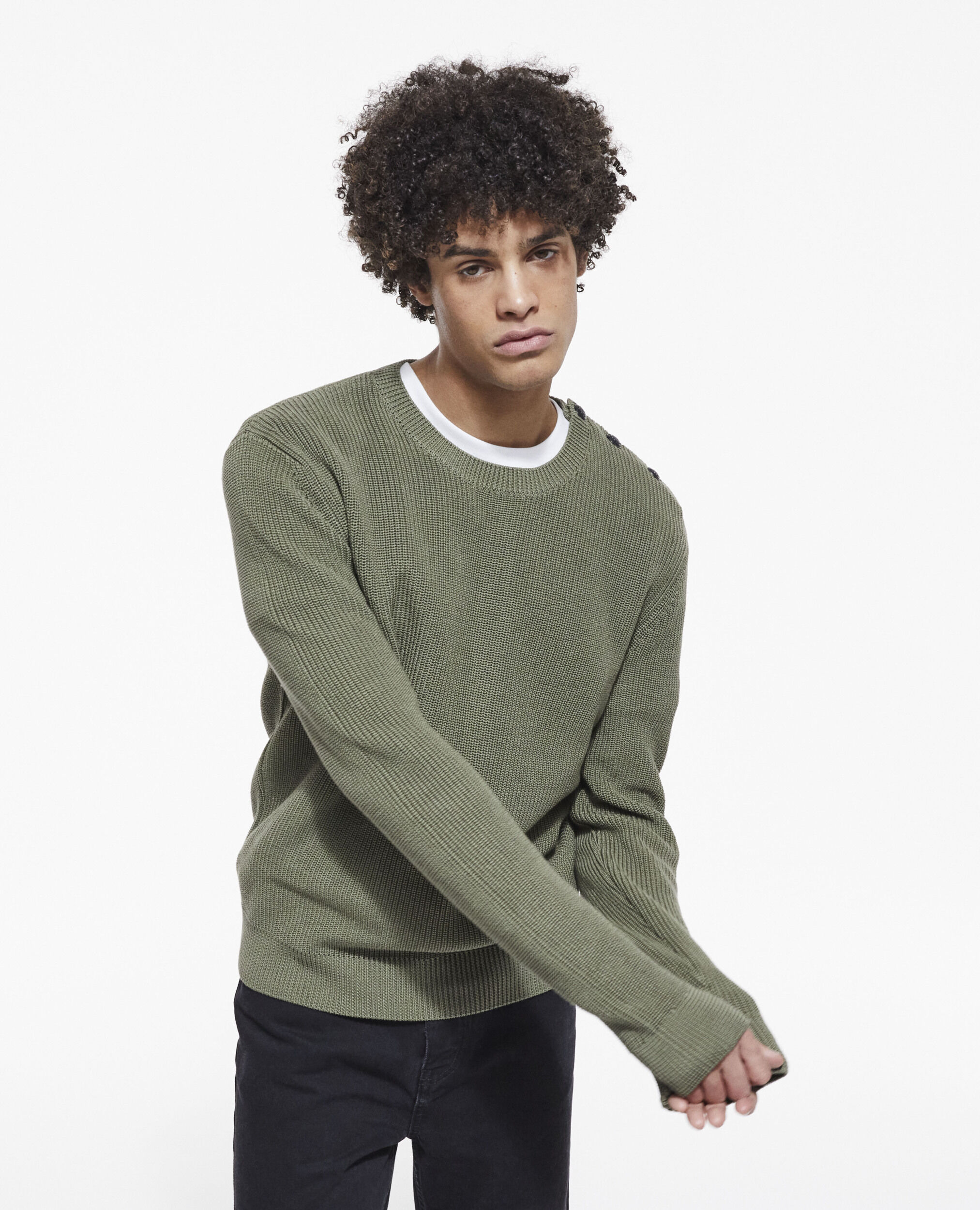Khaki sweater, LICHEN, hi-res image number null