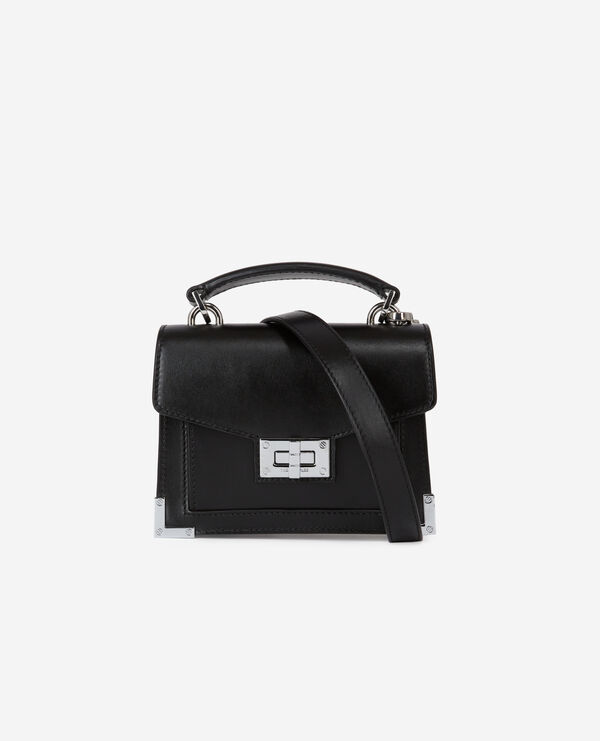 nano emily bag in black leather