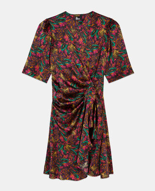 The Kooples FEMME MULTICOLOR robe courte imprim&eacute;e en soie
