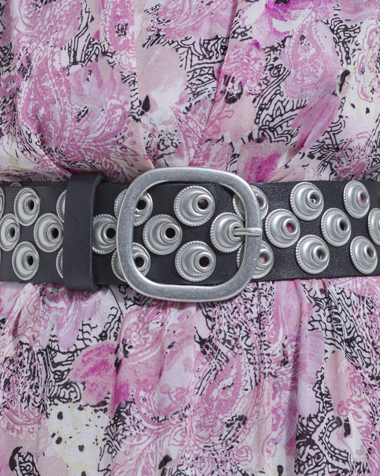 The Kooples WOMEN BLACK smooth leather belt