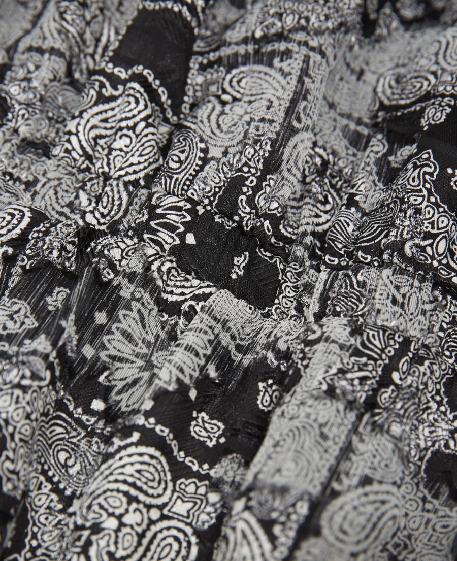 The Kooples WOMEN BLACK short bandana print straight dress