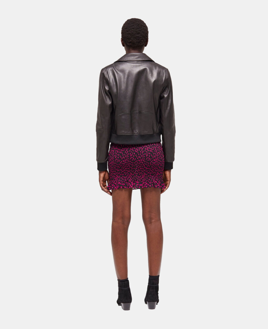 black leather jacket