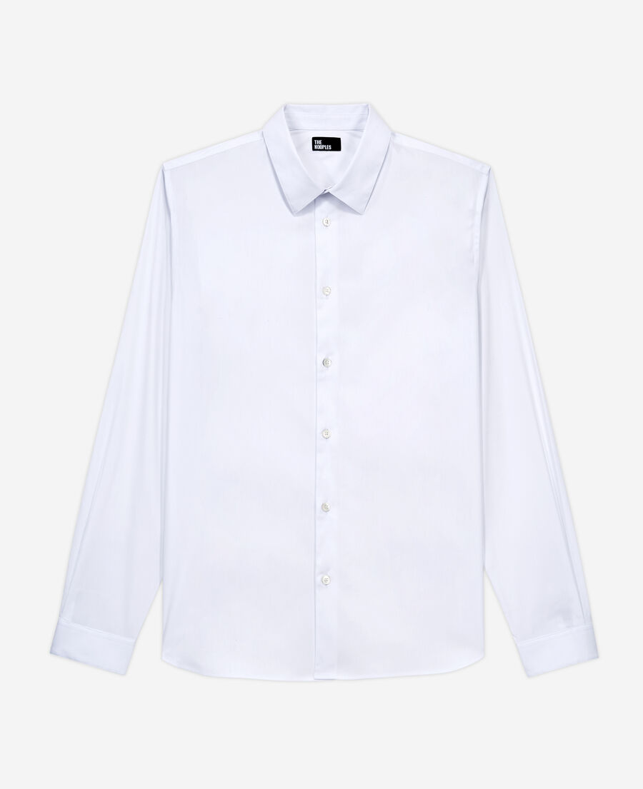 chemise formelle blanche en popeline