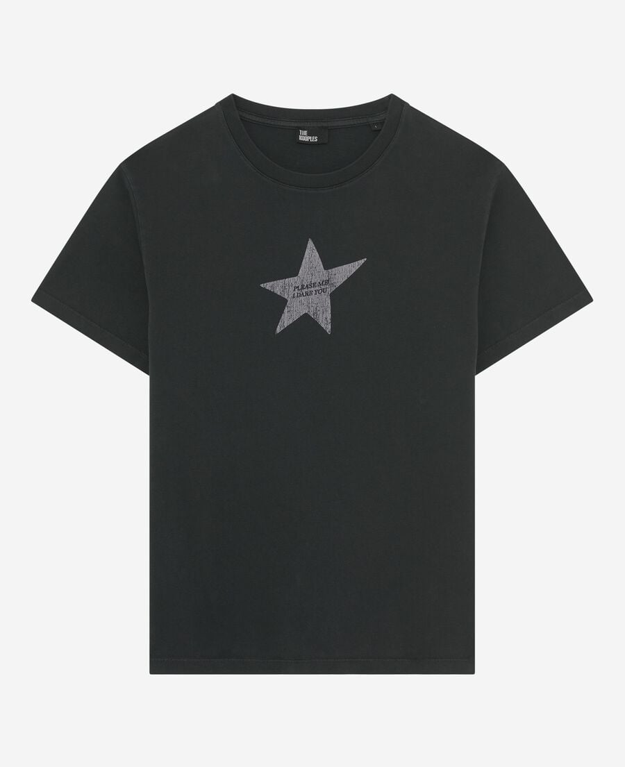 The Kooples FEMME BLACK WASHED t-shirt avec sérigraphie noir