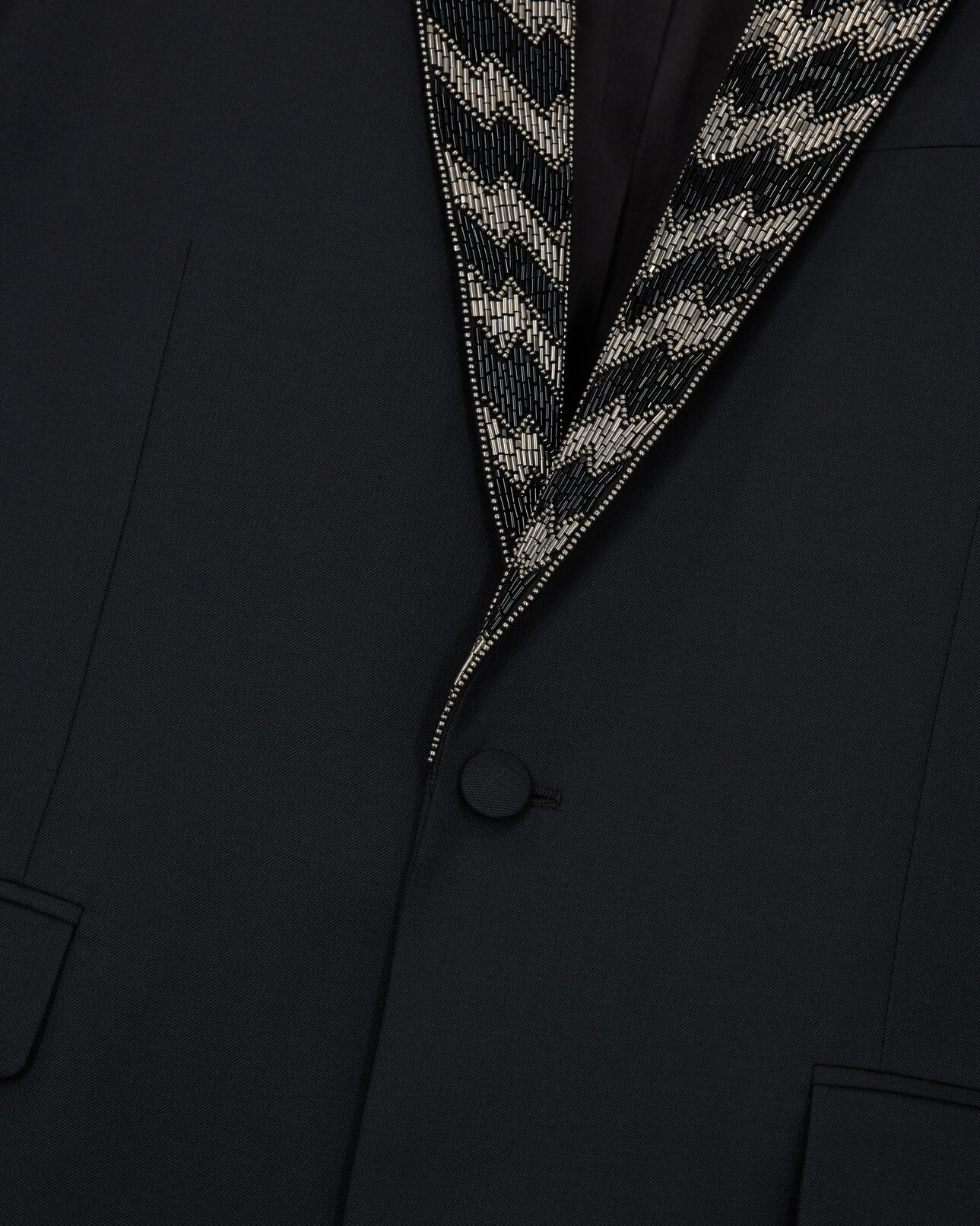 The Kooples HOMME BLACK veste à revers noire