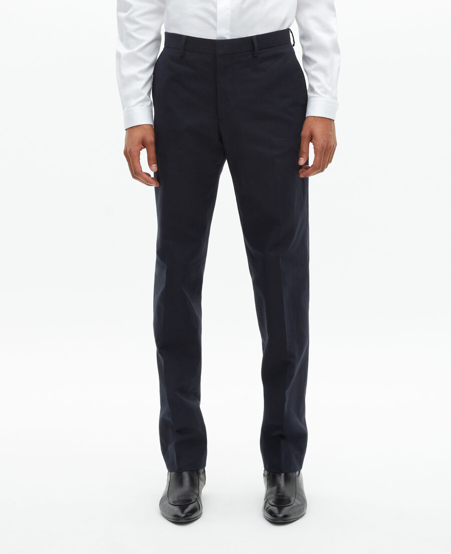 The Kooples HOMME NAVY pantalon de costume droit bleu marine