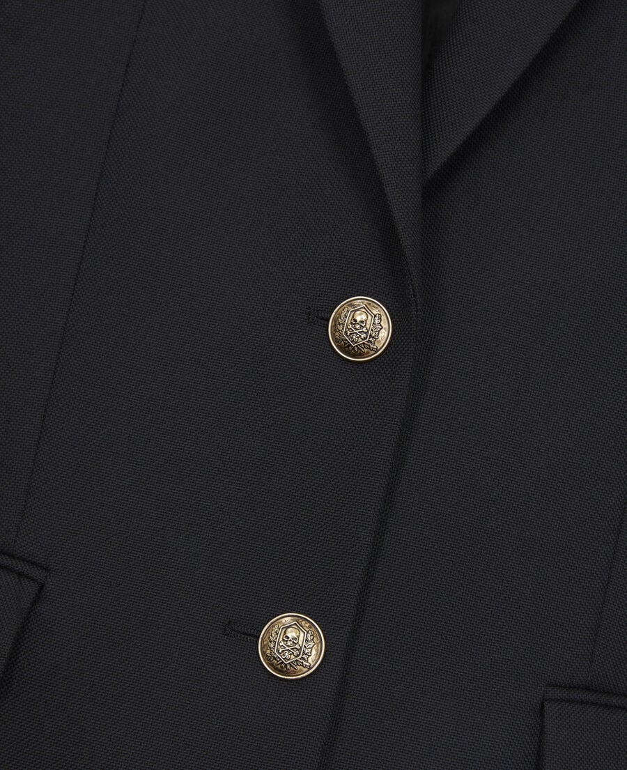 The Kooples WOMEN BLACK black wool blend blazer