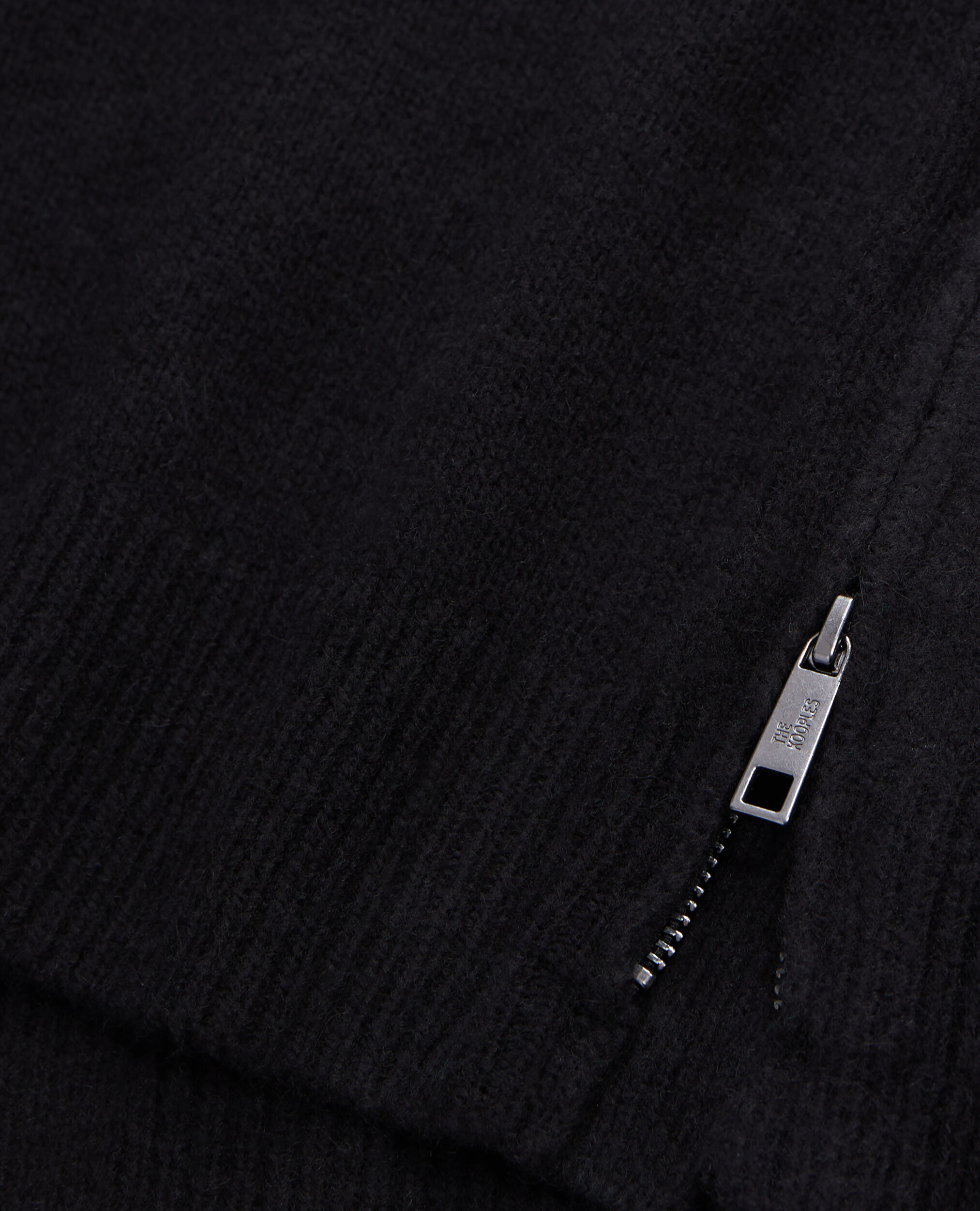 Pull en laine mélangée avec zip noir, BLACK, hi-res image number null