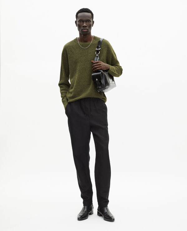 The Kooples HOMME OLIVE KAKI pull en laine et lin kaki