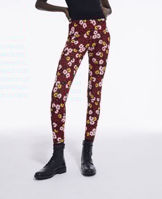 The Kooples FEMME DARK RED legging imprimé fleuri
