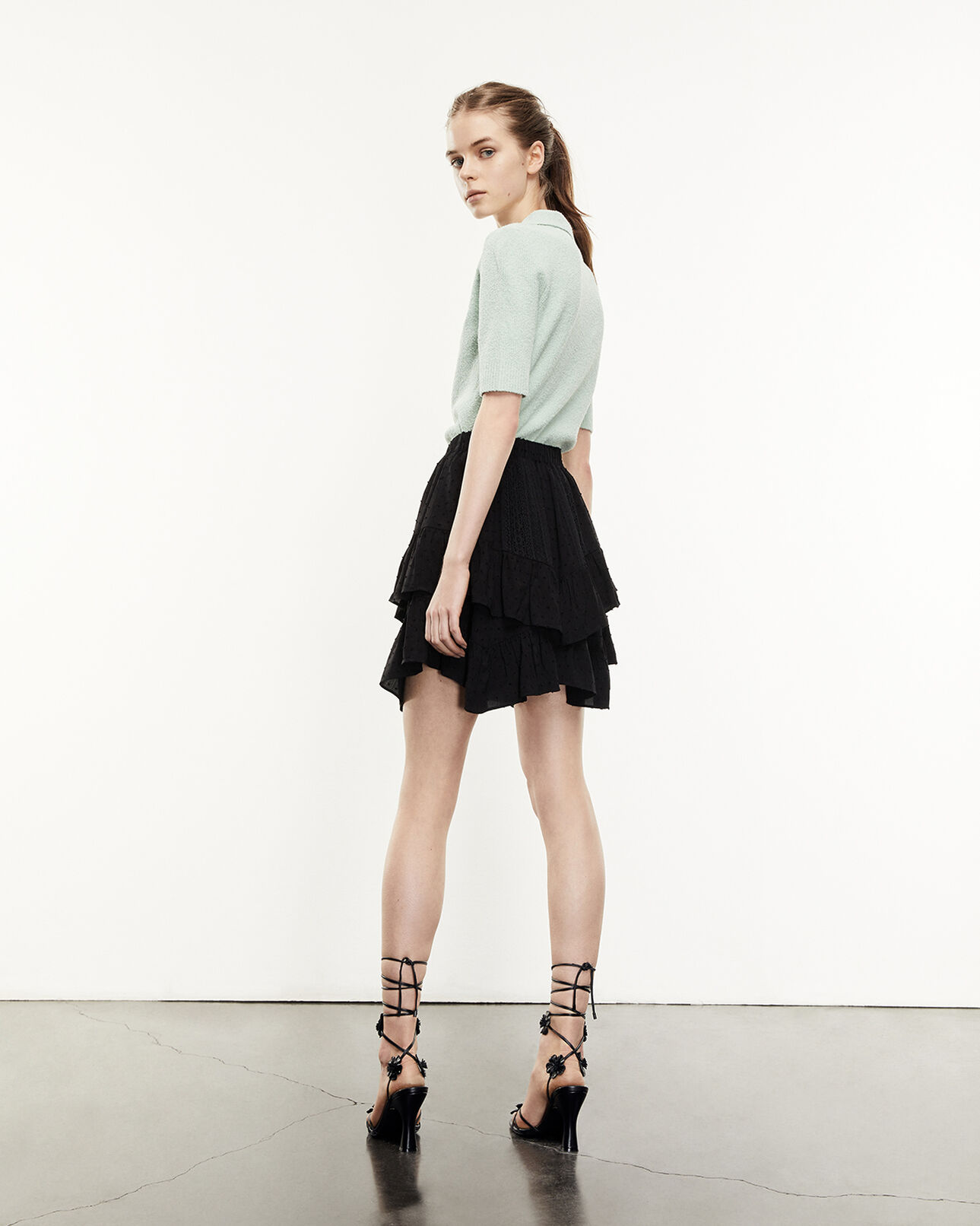 The Kooples DAMEN MINT poloshirt grün tailliert geknöpft