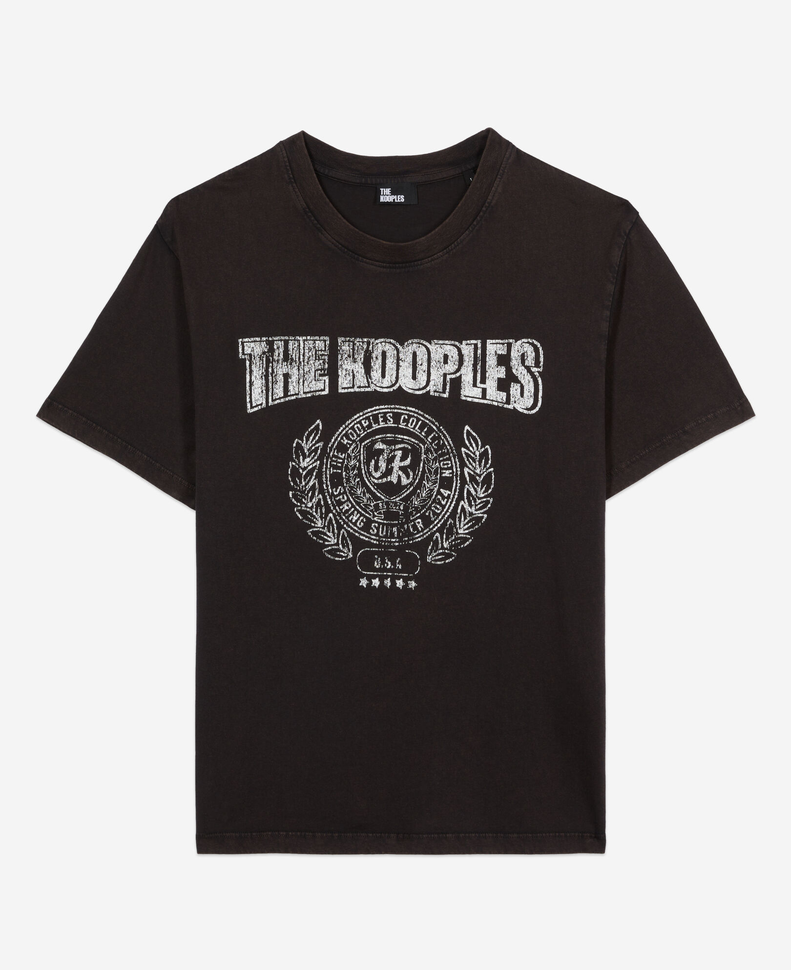 The Kooples WOMEN CARBONE carbon grey t-shirt with blazon serigraphy