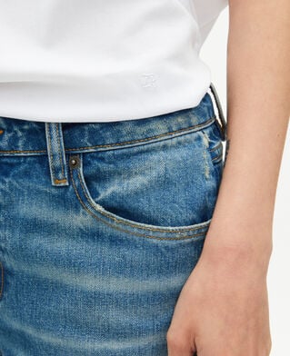 The Kooples H WHITE mixed t-shirt, straight, plain white