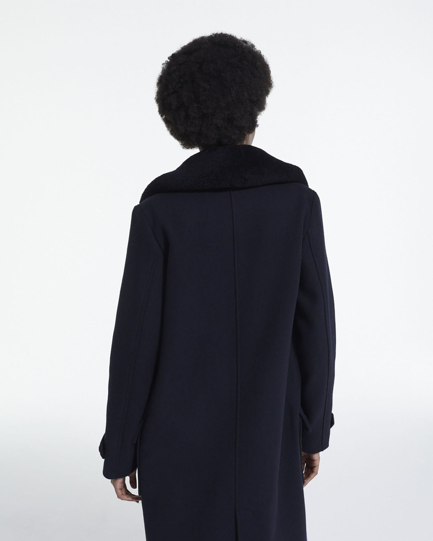 Manteau en laine bleu marine, NAVY, hi-res image number null