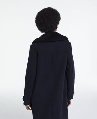 The Kooples FEMME NAVY manteau en laine bleu marine