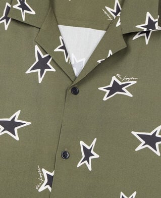 The Kooples MEN KAKI BLACK short-sleeved star printed shirt