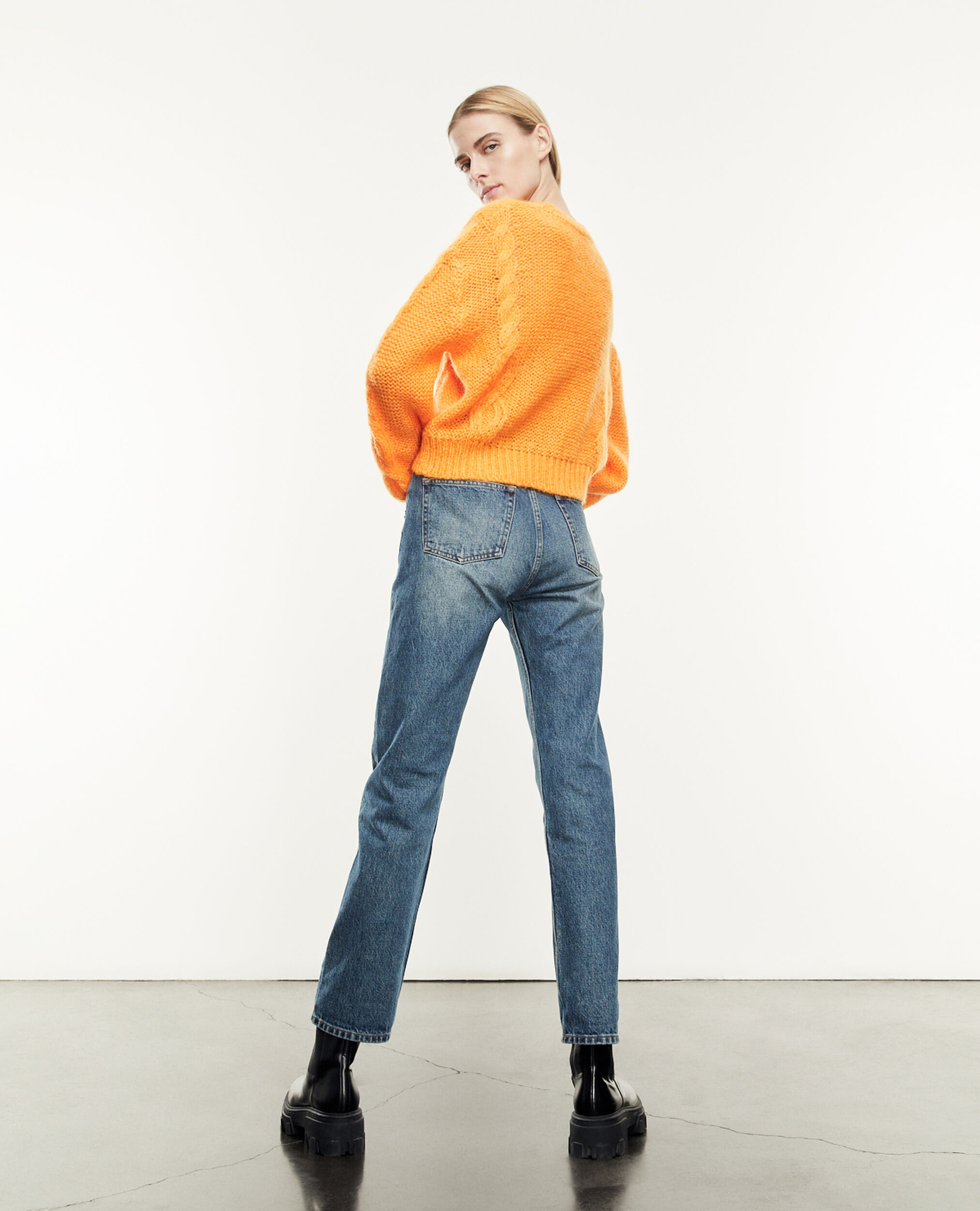 Classic orange mohair sweater, ORANGE, hi-res image number null