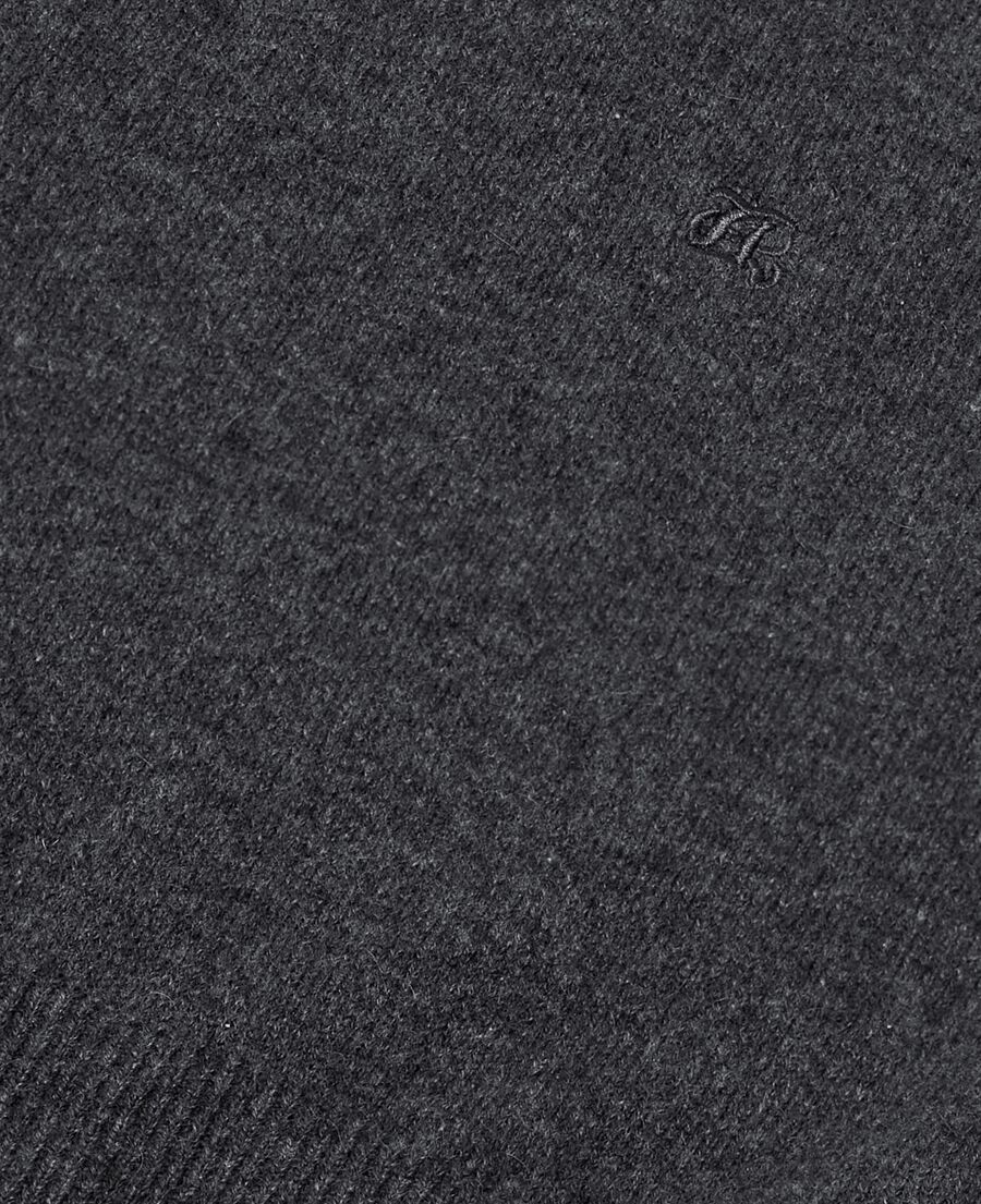 The Kooples HOMME DARK GREY MELANGE pull col rond en cachemire gris