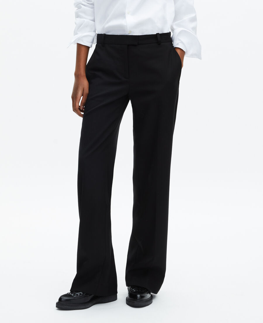 The Kooples WOMEN BLACK black wide-leg tuxedo pants