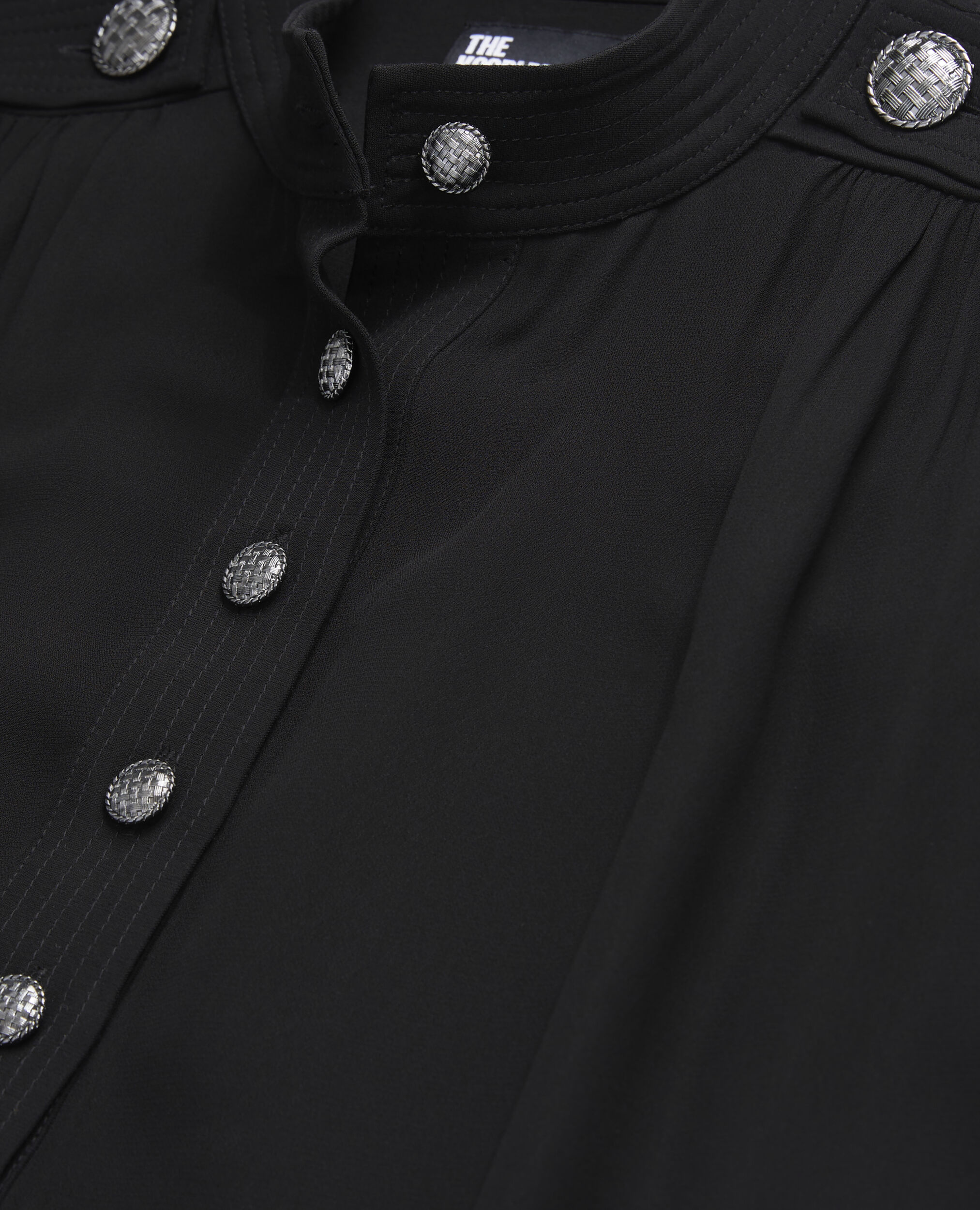 Black top with bijou buttons, BLACK, hi-res image number null