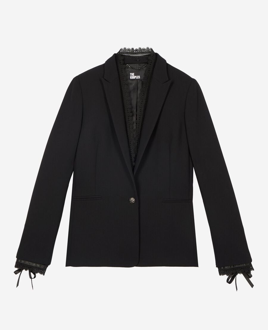 The Kooples F BLACK suit jacket with black lace band