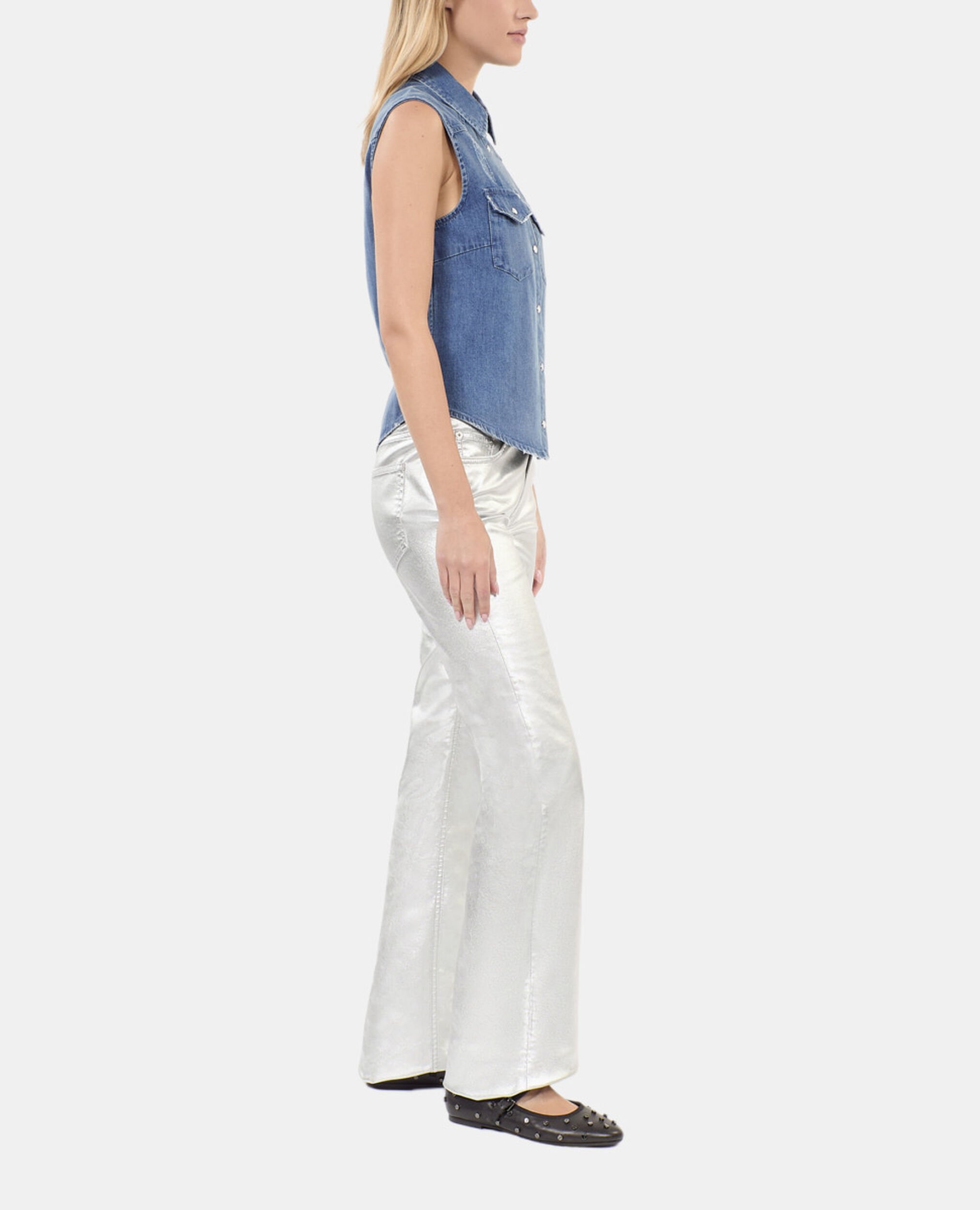 Sleeveless blue denim shirt, USED RAPIECE, hi-res image number null