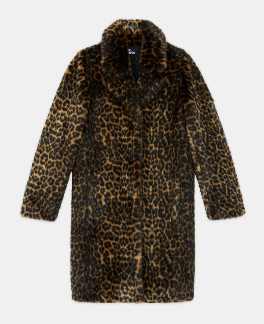 kunstpelzmantel mit leopardenmotiv