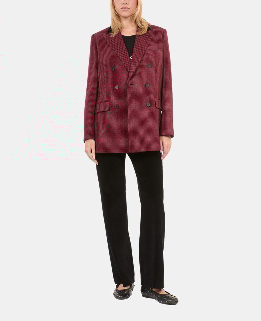 The Kooples DAMEN BLACK - RED blazer mit schwarz-rotem hahnentrittmuster