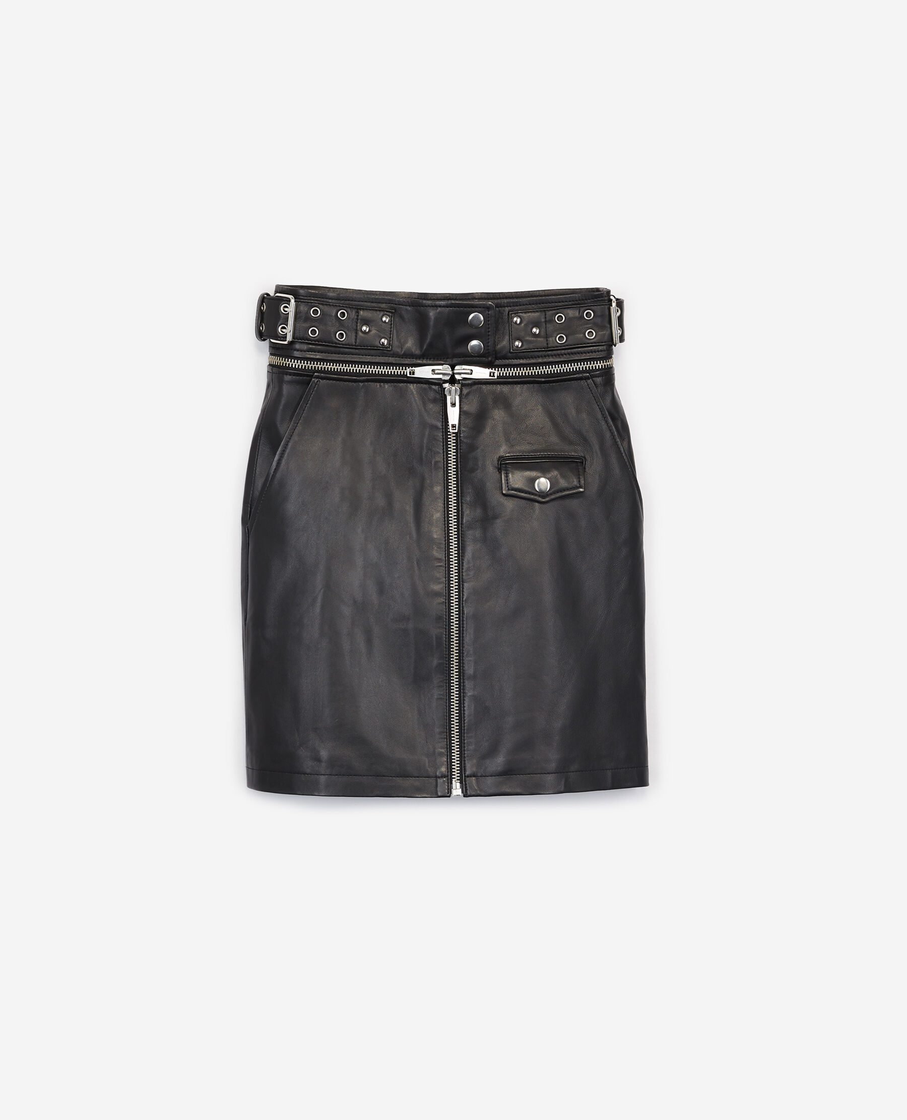 Jupe en shop cuir zippée