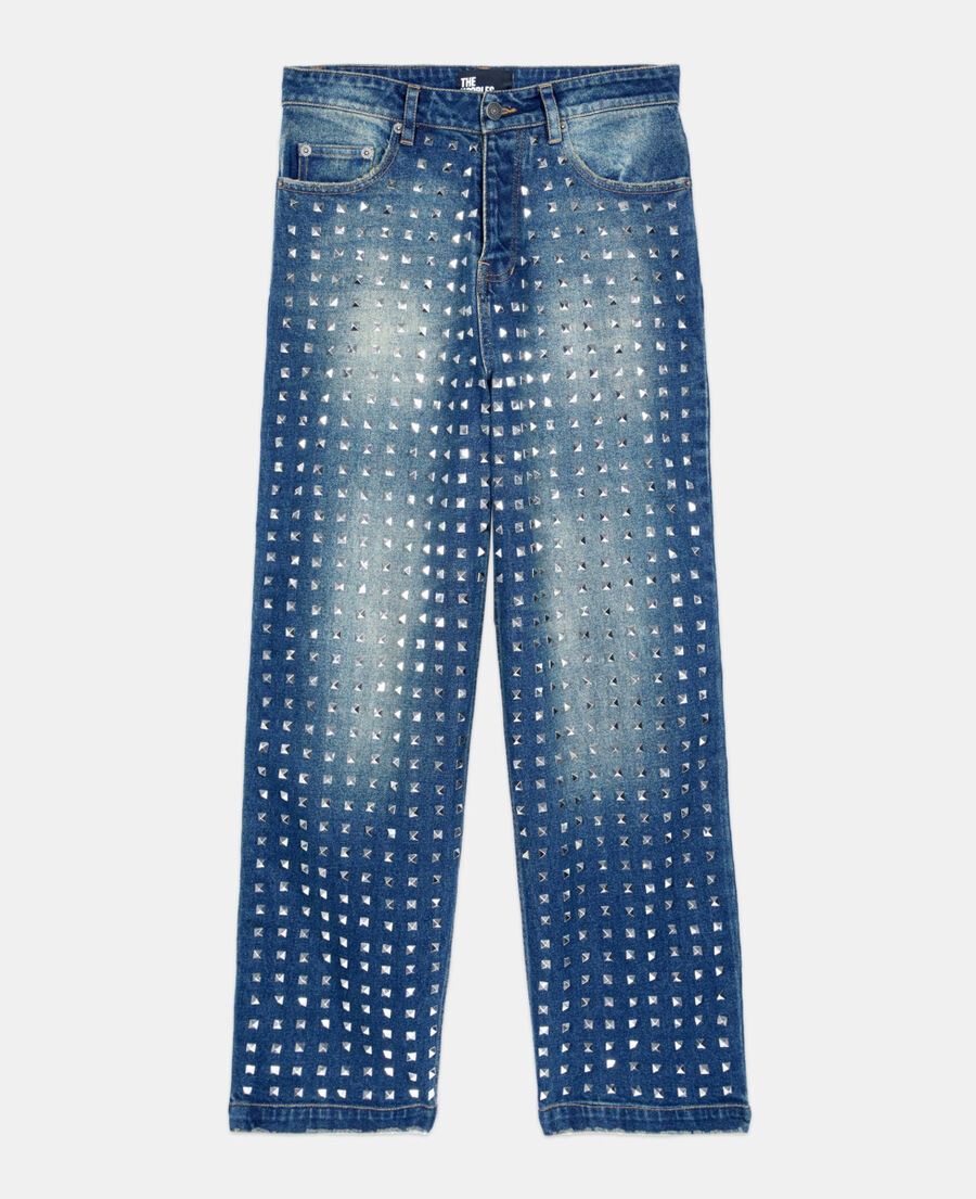The Kooples F BLUE ELECTRIC blue straight studded jeans