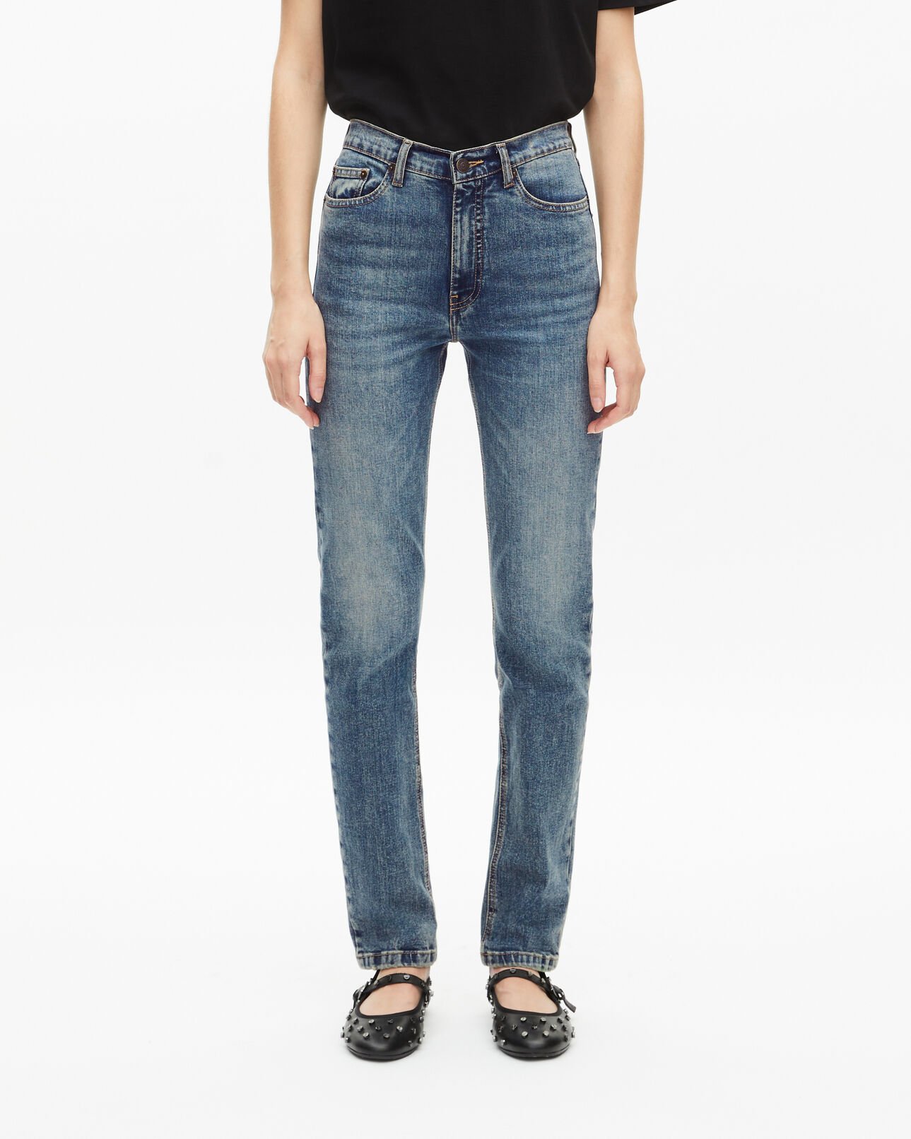 The Kooples F USED RAPIECE faded blue skinny jeans