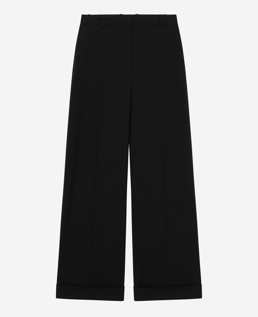 The Kooples DAMEN BLACK weite hose mit schwarzem revers