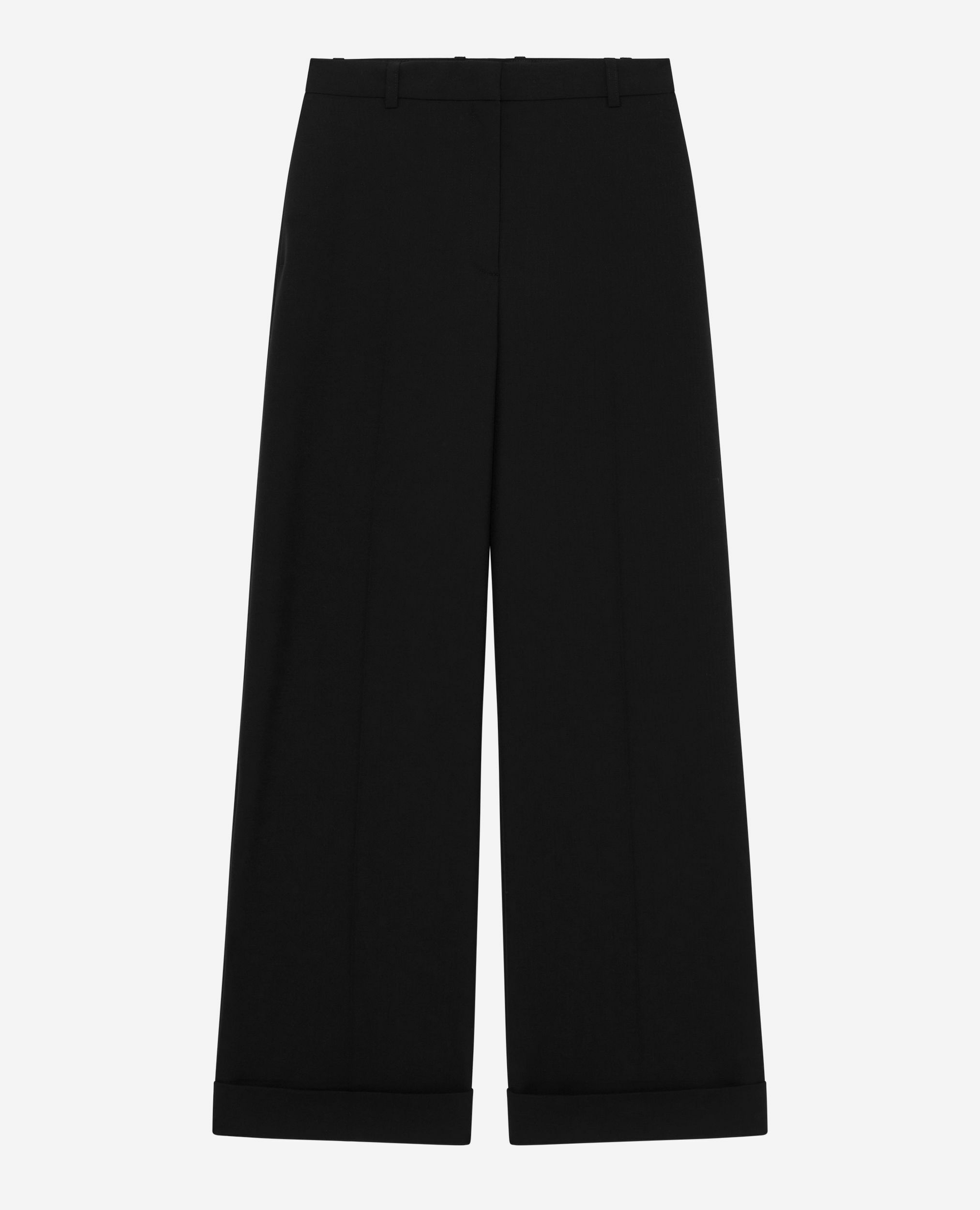Weite Hose mit schwarzem Revers, BLACK, hi-res image number null