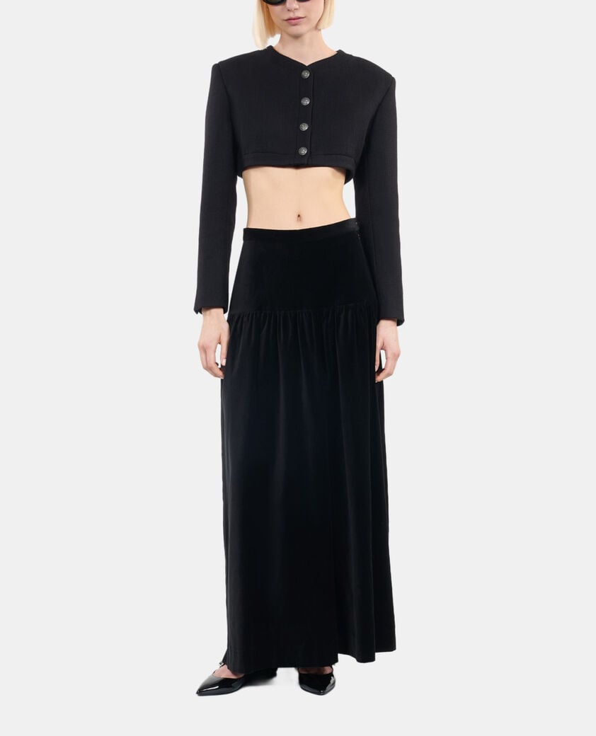 The Kooples F BLACK black wool and cotton jacket