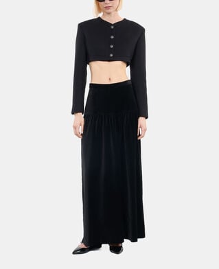 The Kooples WOMEN BLACK black wool and cotton jacket