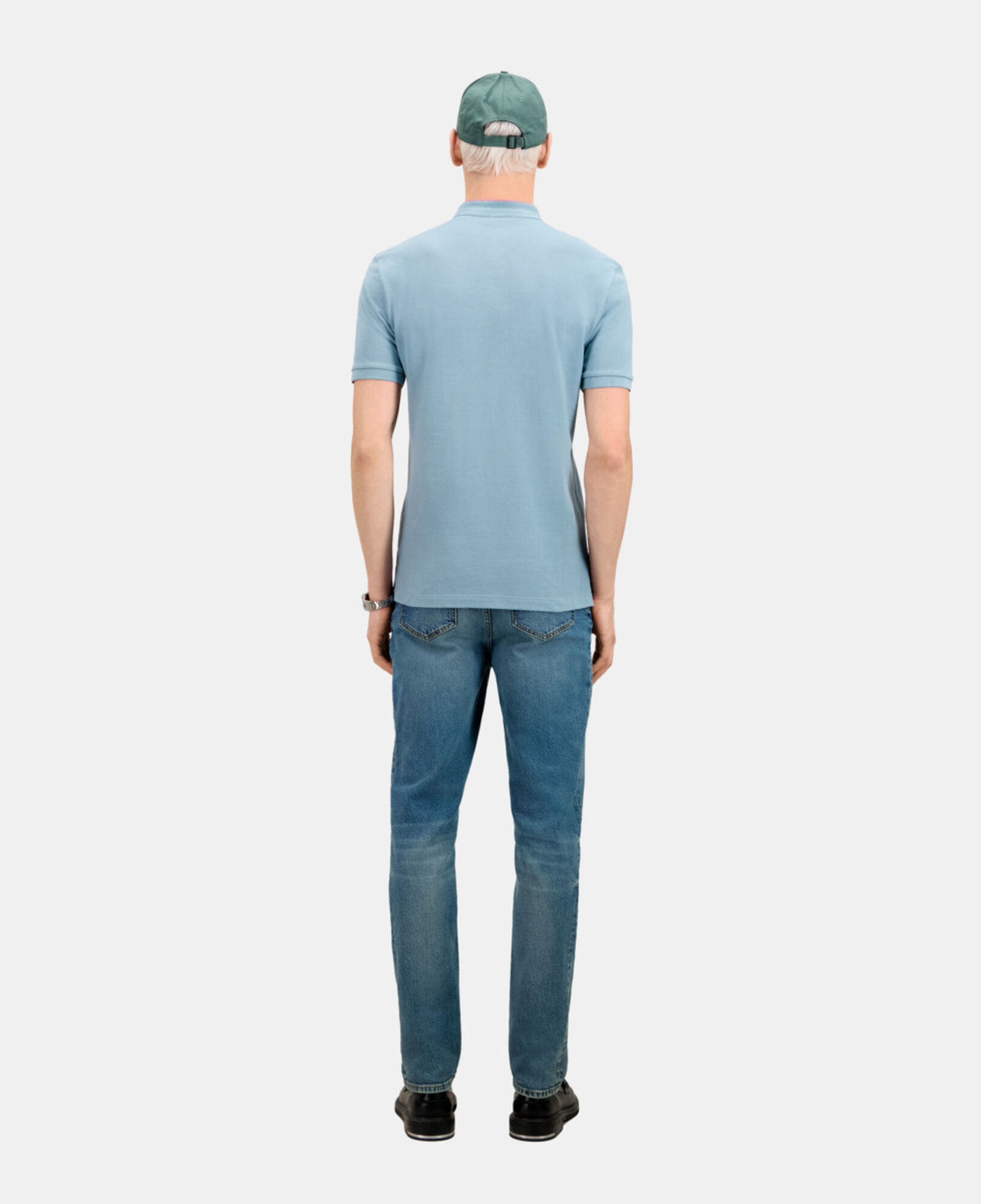 The Kooples HOMME BLUE GREY polo bleu clair en coton