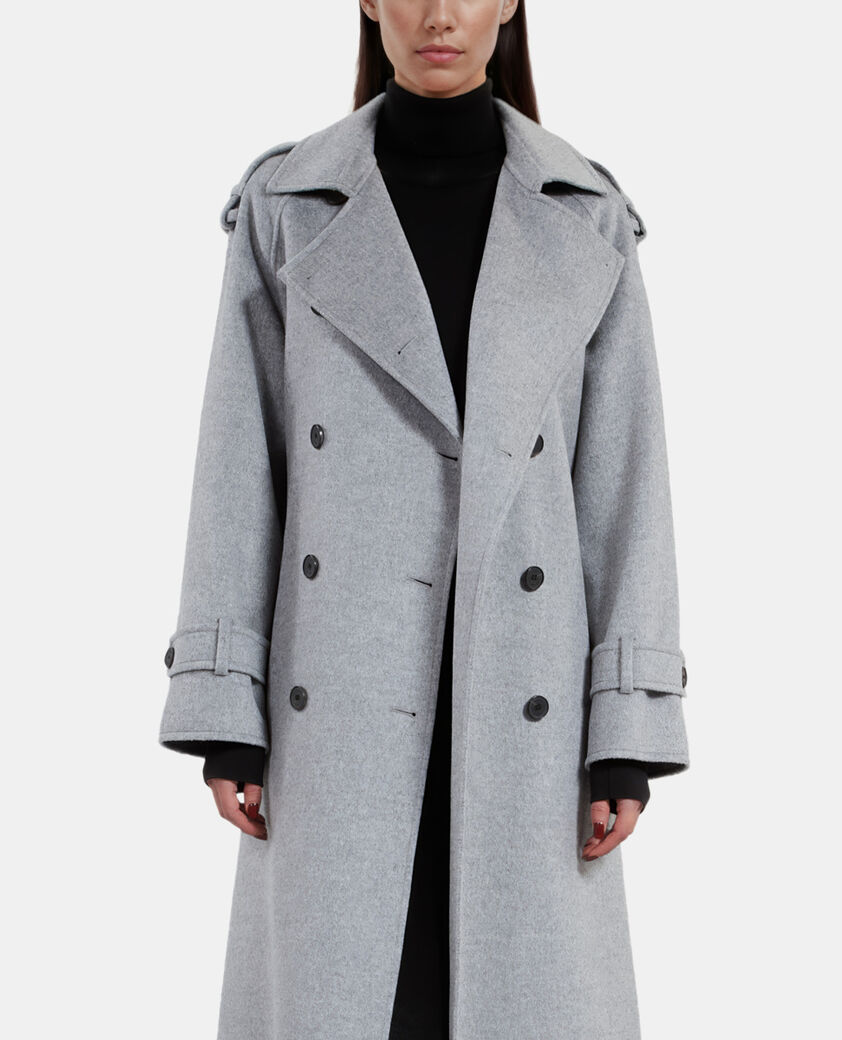 The Kooples FEMME GREY manteau style trench gris