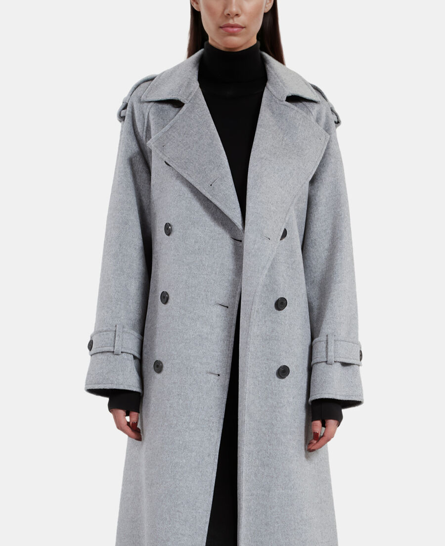 The Kooples F GREY grey trench style coat