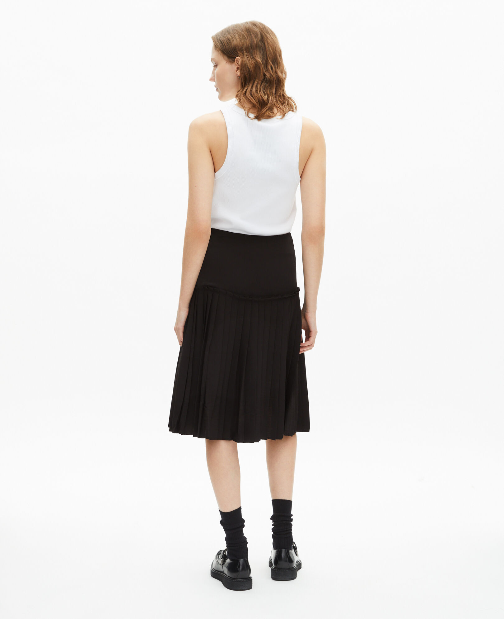 The Kooples DAMEN BLACK schwarzer midi-faltenrock