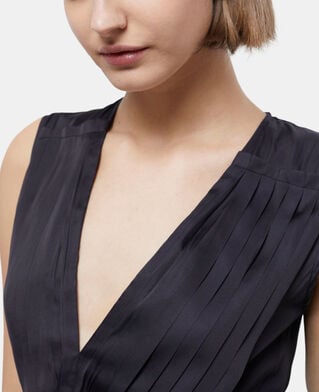 The Kooples DAMEN BLACK schwarzes kurzes faltenkleid