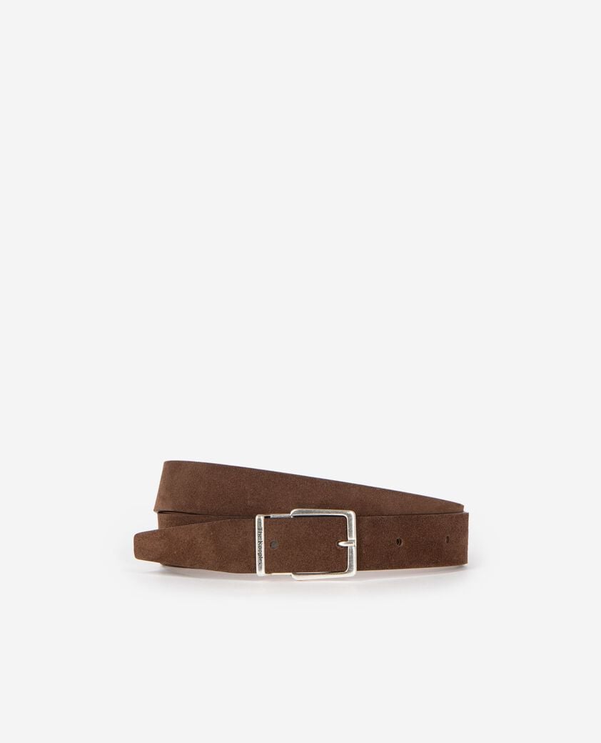 The Kooples MEN CHOCOLATE brown suede belt