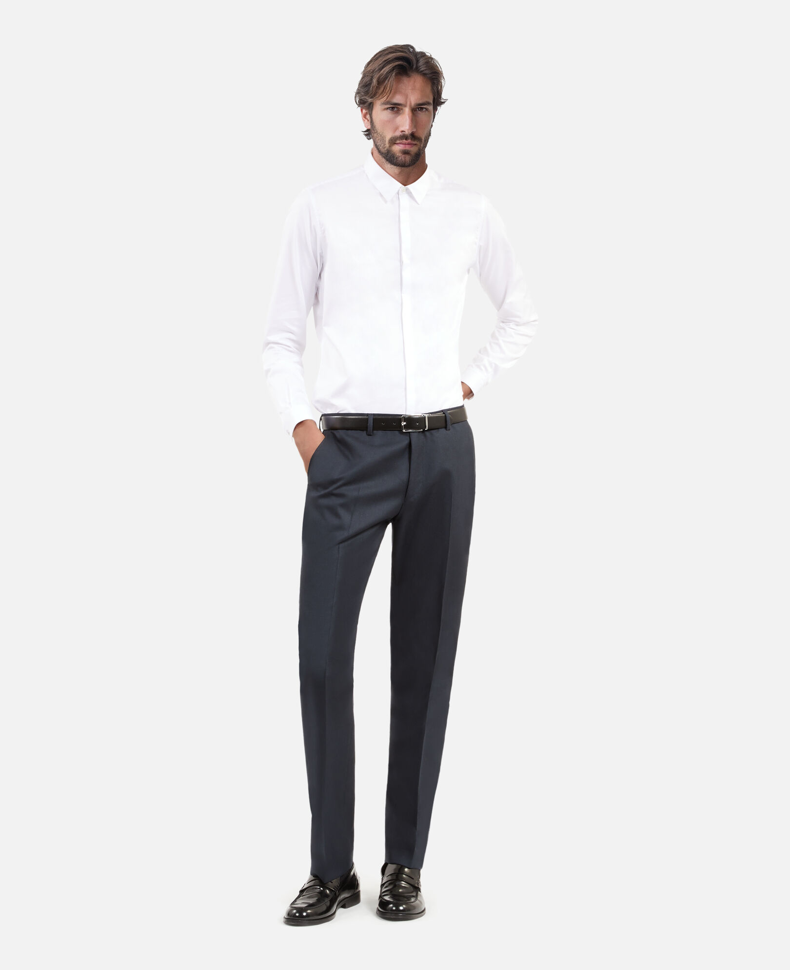 The Kooples MEN BLUE PETROL straight-cut blue suit pants