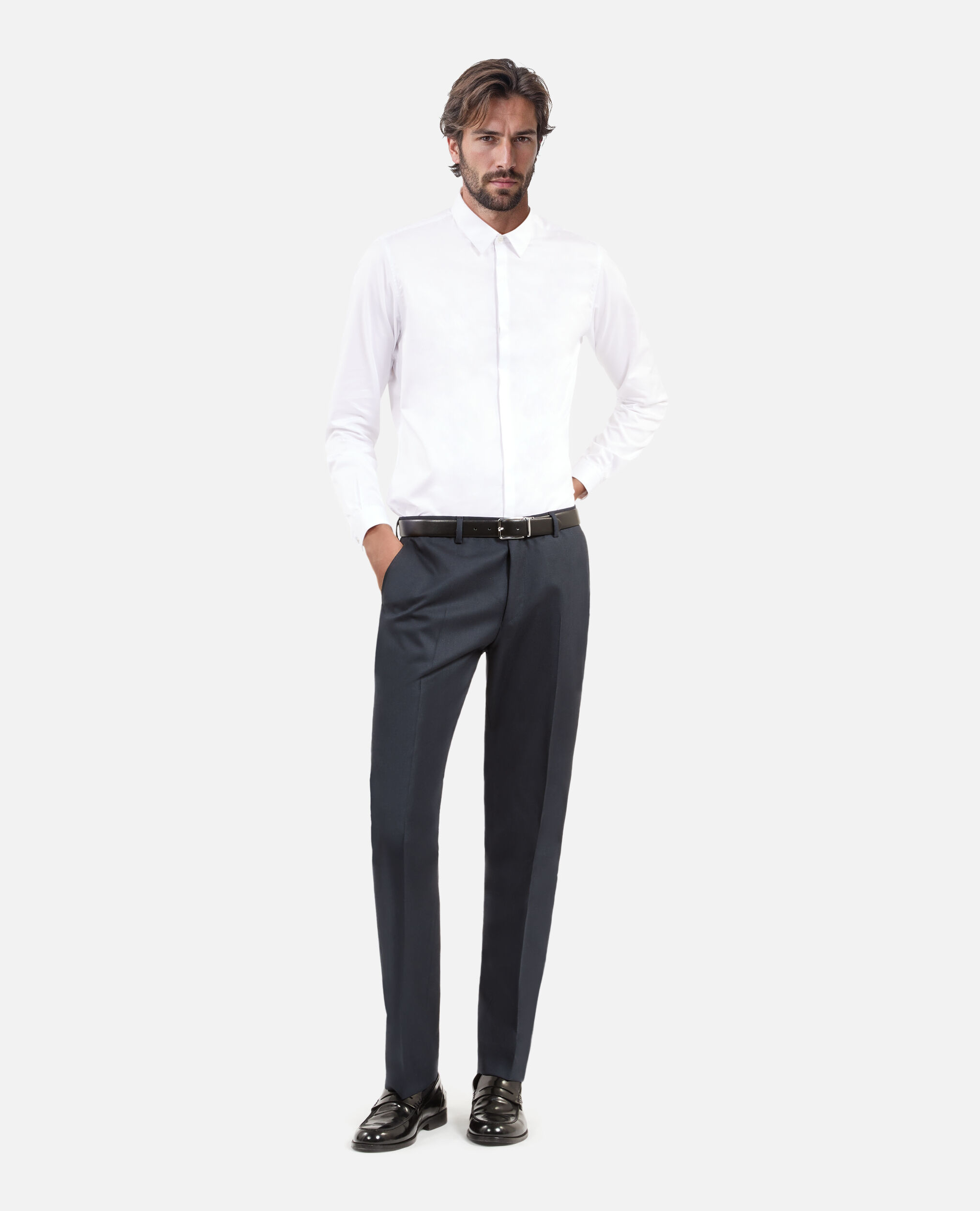 Straight-cut blue suit pants, BLUE PETROL, hi-res image number null