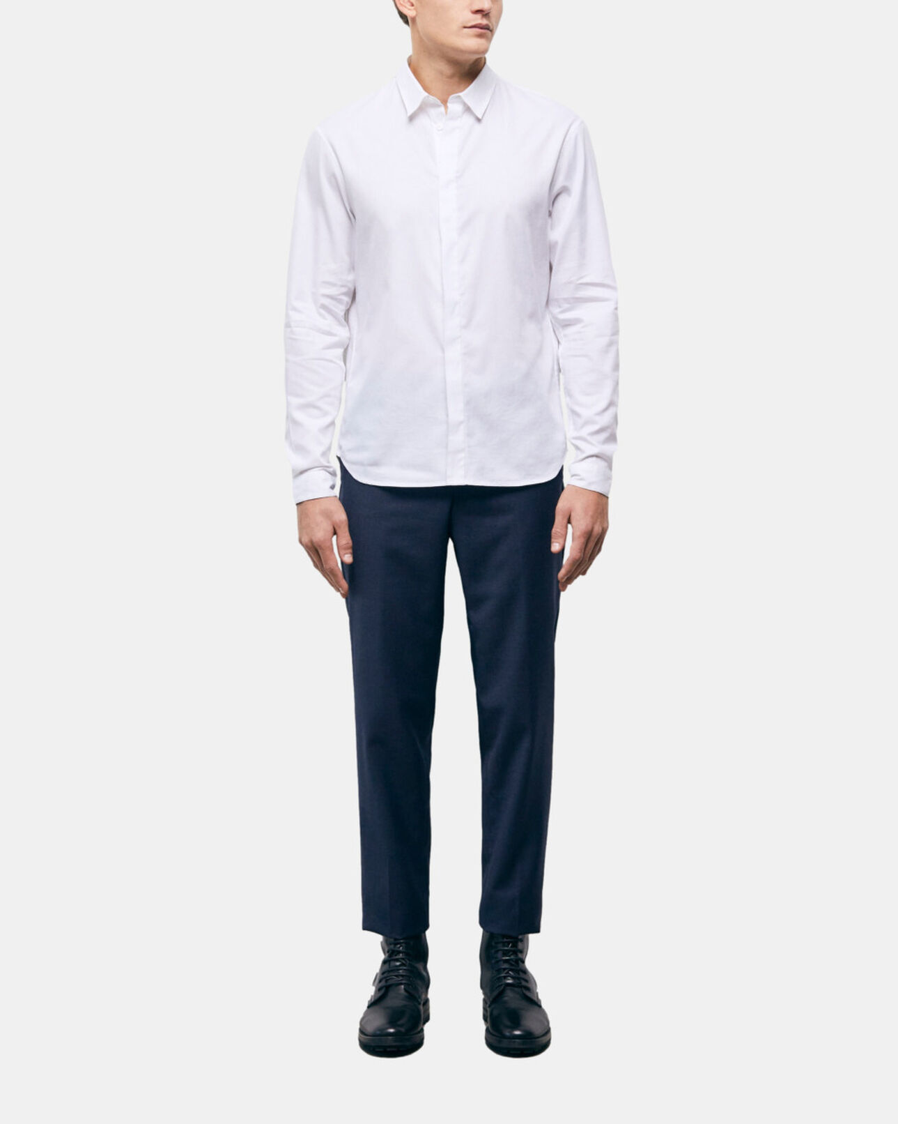 The Kooples H WHITE white cotton shirt with classic collar