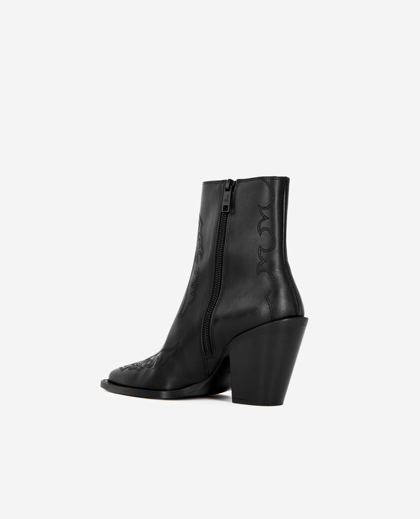 The Kooples MUJER BLACK botines de tac&oacute;n de piel negra