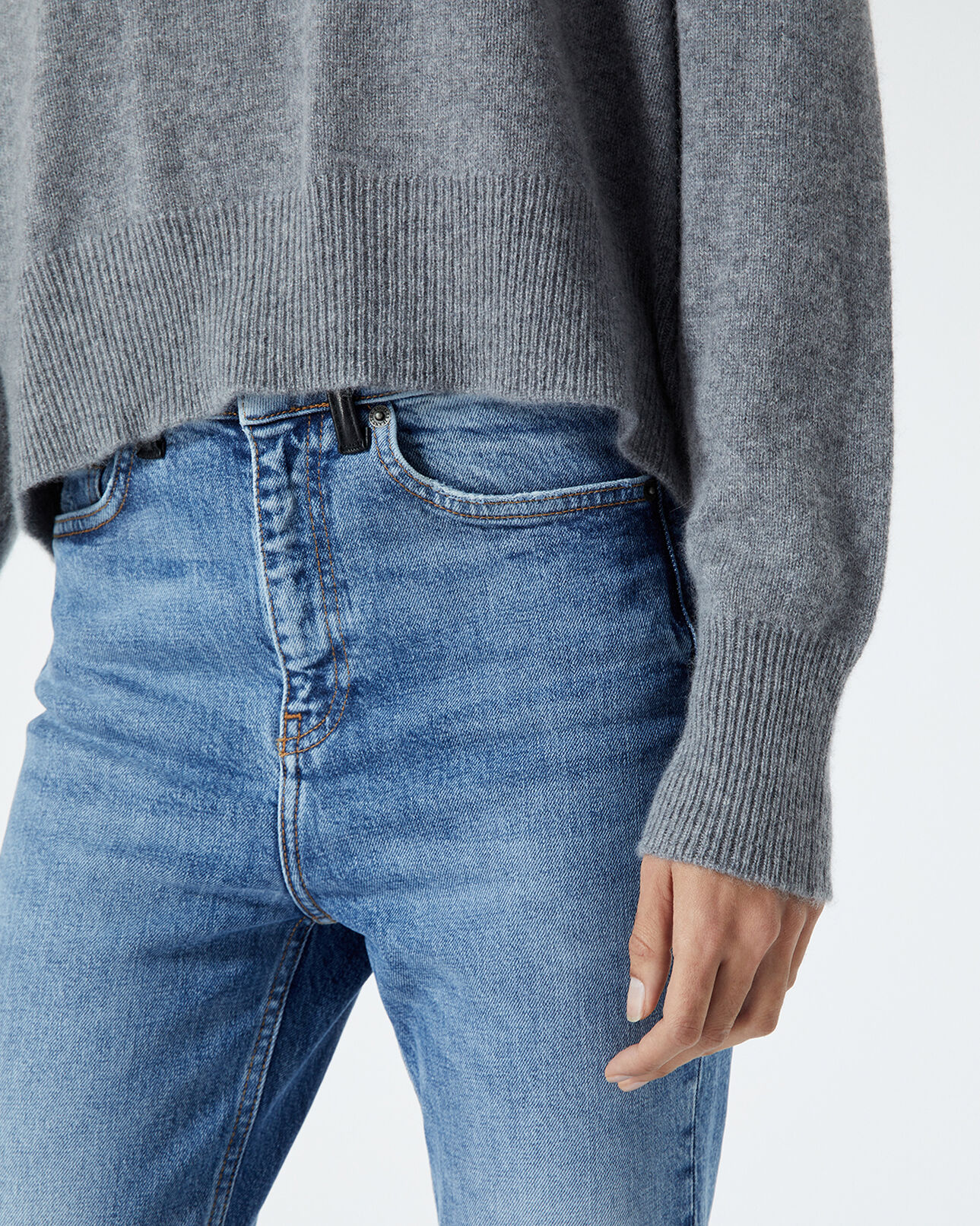 The Kooples FEMME GREY pull gris col rond